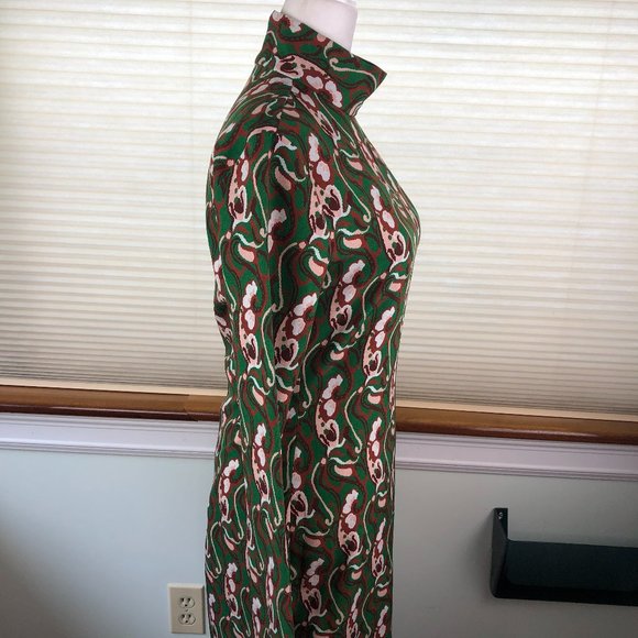 ZARA Green Multicolor Paisley Abstract Print Sexy Slit Midi Dress Bloggers Fave - Picture 10 of 17